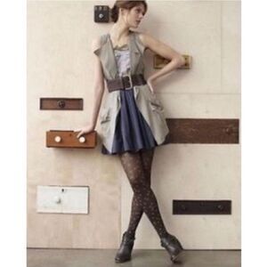 Anthropologie Maeve Blue & Gray Floral Strapless Mini Dress (4)